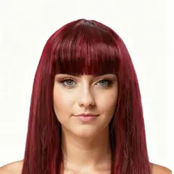 Dark Cherry Long Bangs